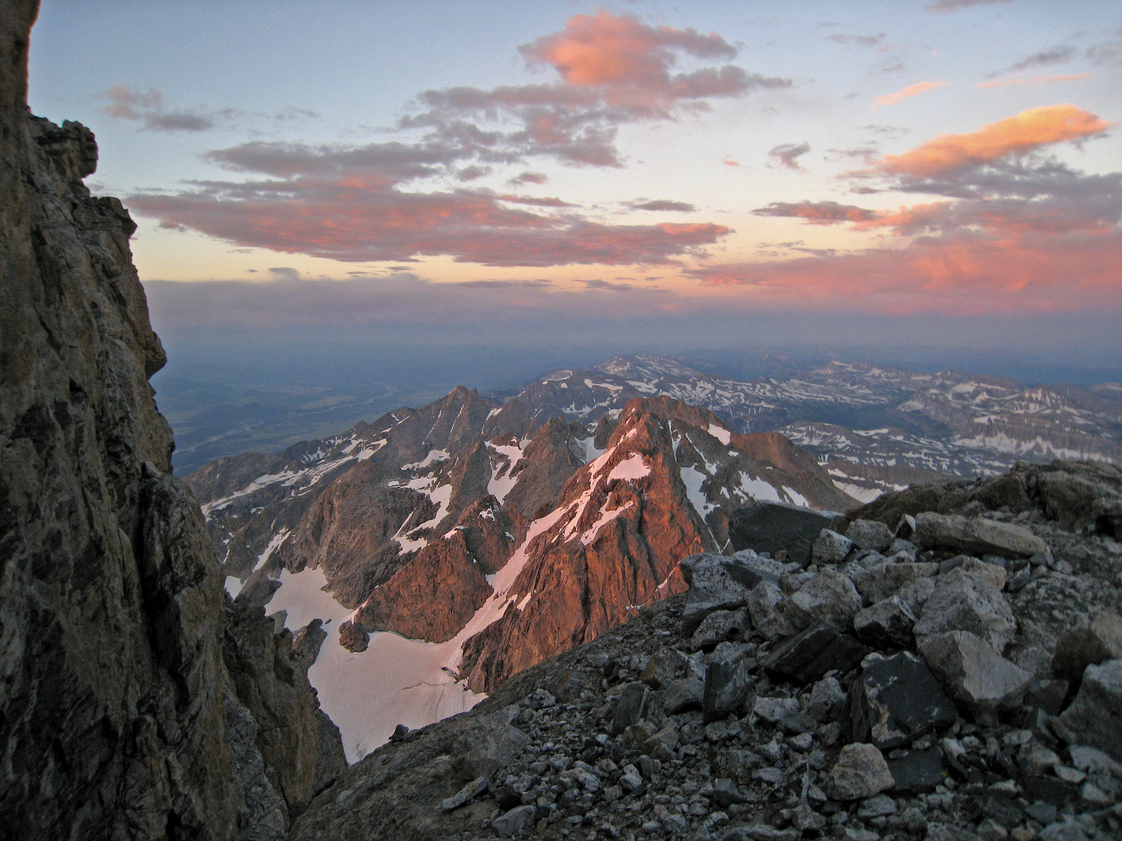 looking south from high on the Grand Teton, Grand Teton National Park, Wyoming