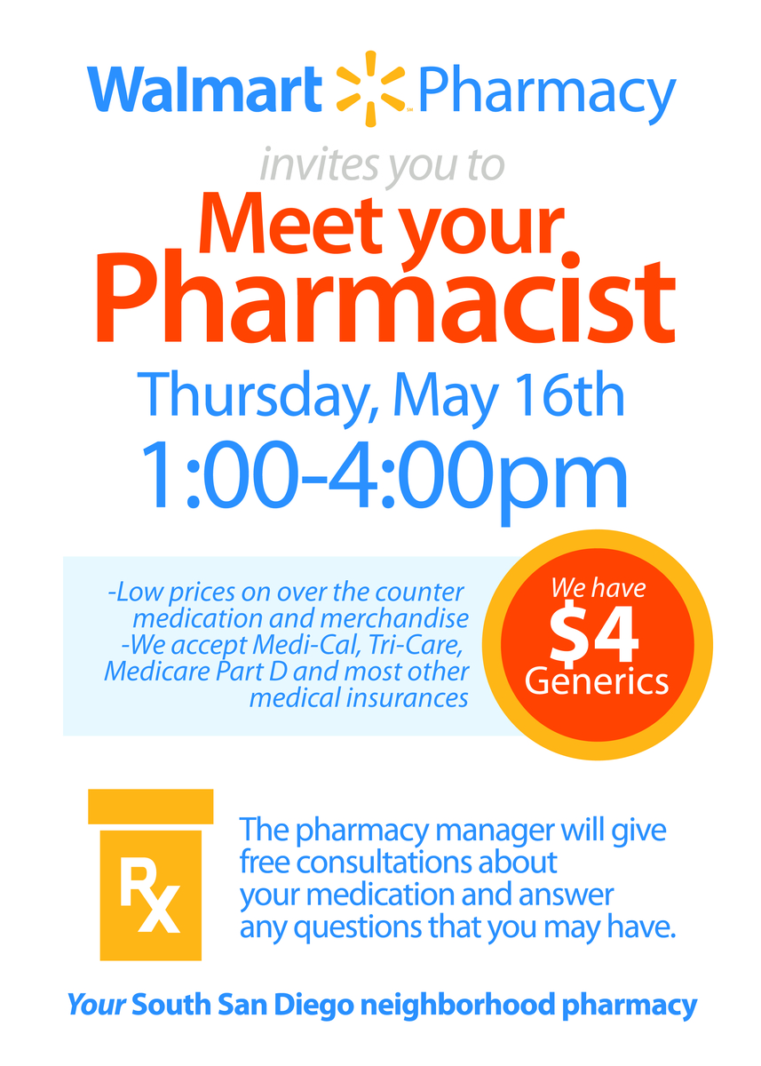 In-house signage to promote Walmart's pharmacy