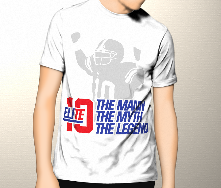 A t-shirt design honoring 2-time NFL Champion, Eli Manning